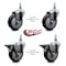 Service Caster 4 Inch Black Polyurethane 10 MM Threaded Stem Caster Set 2 Brakes SCC SCC-TS20S414-PPUB-BLK-M1015-2-PLB-2 - alternate 4